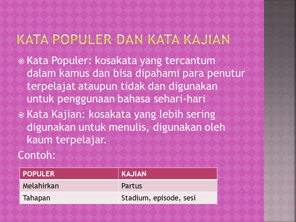 Detail Contoh Kata Kajian Dan Kata Populer Nomer 20
