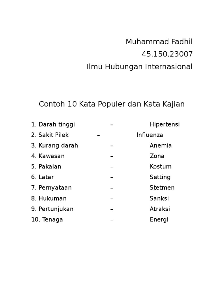 Detail Contoh Kata Kajian Dan Kata Populer Nomer 3