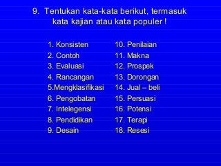 Detail Contoh Kata Kajian Dan Kata Populer Nomer 9
