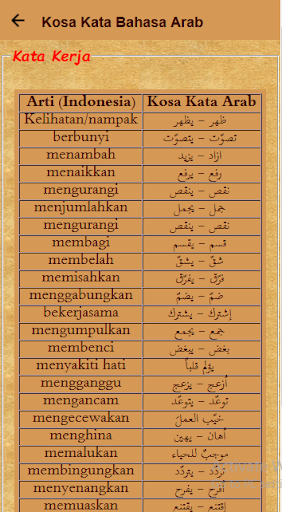 Detail Contoh Kata Kerja Bahasa Arab Nomer 2