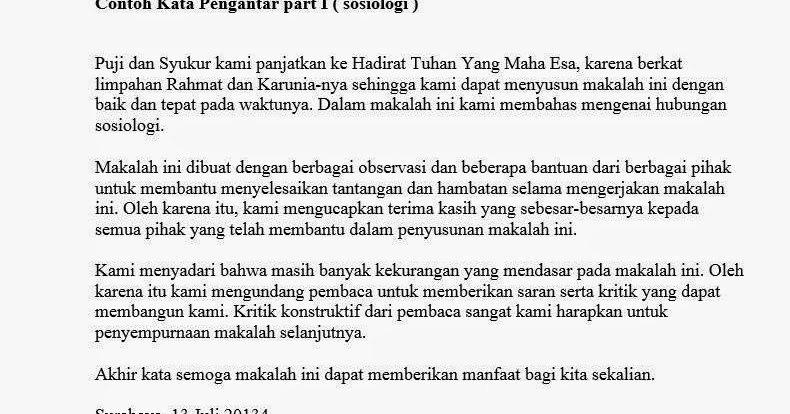 Detail Contoh Kata Pengantar Untuk Makalah Nomer 27