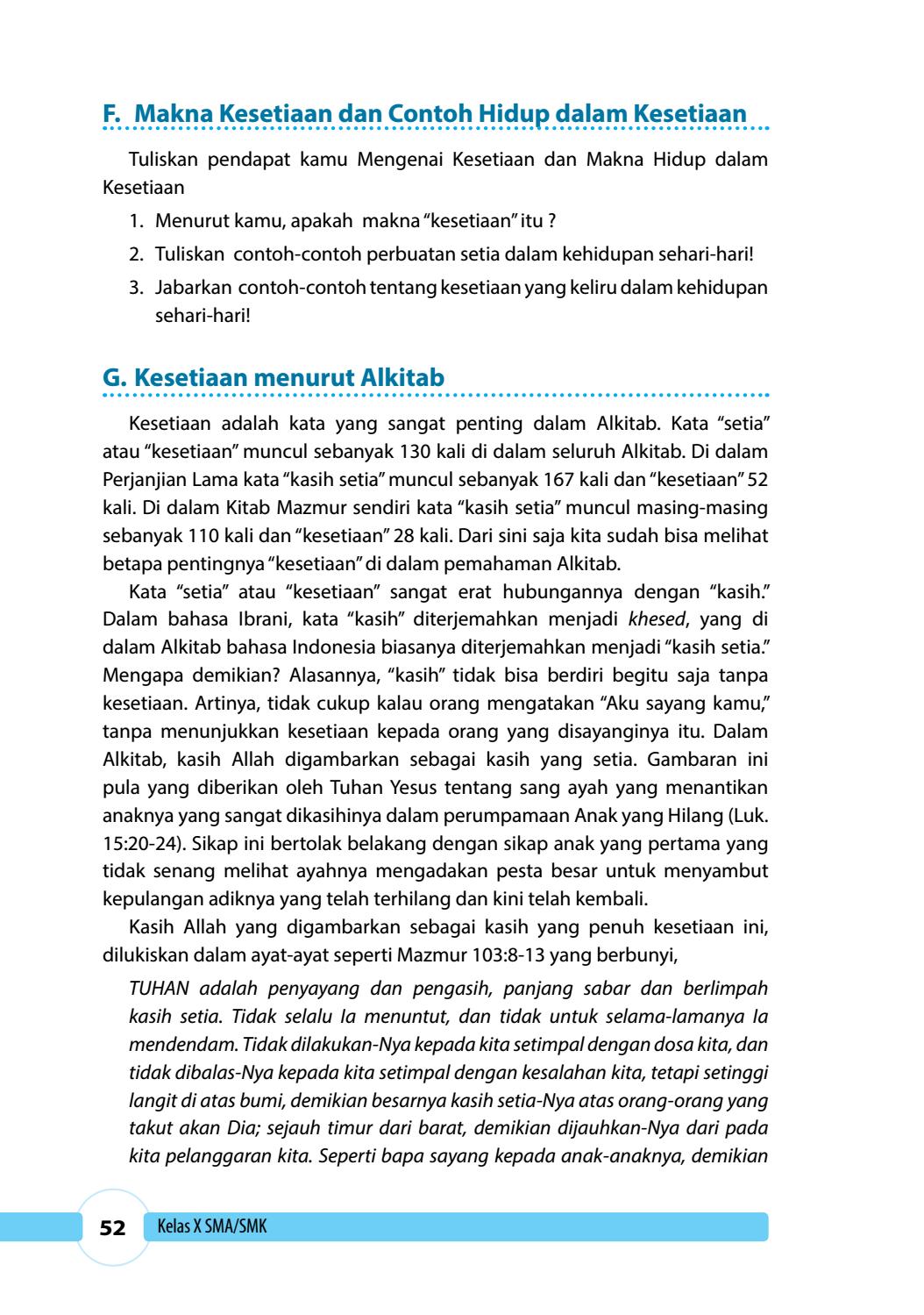 Detail Contoh Kesetiaan Dalam Kehidupan Sehari Hari Nomer 2