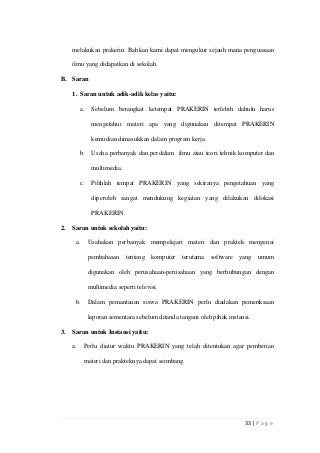 Detail Contoh Kesimpulan Laporan Pkl Nomer 17