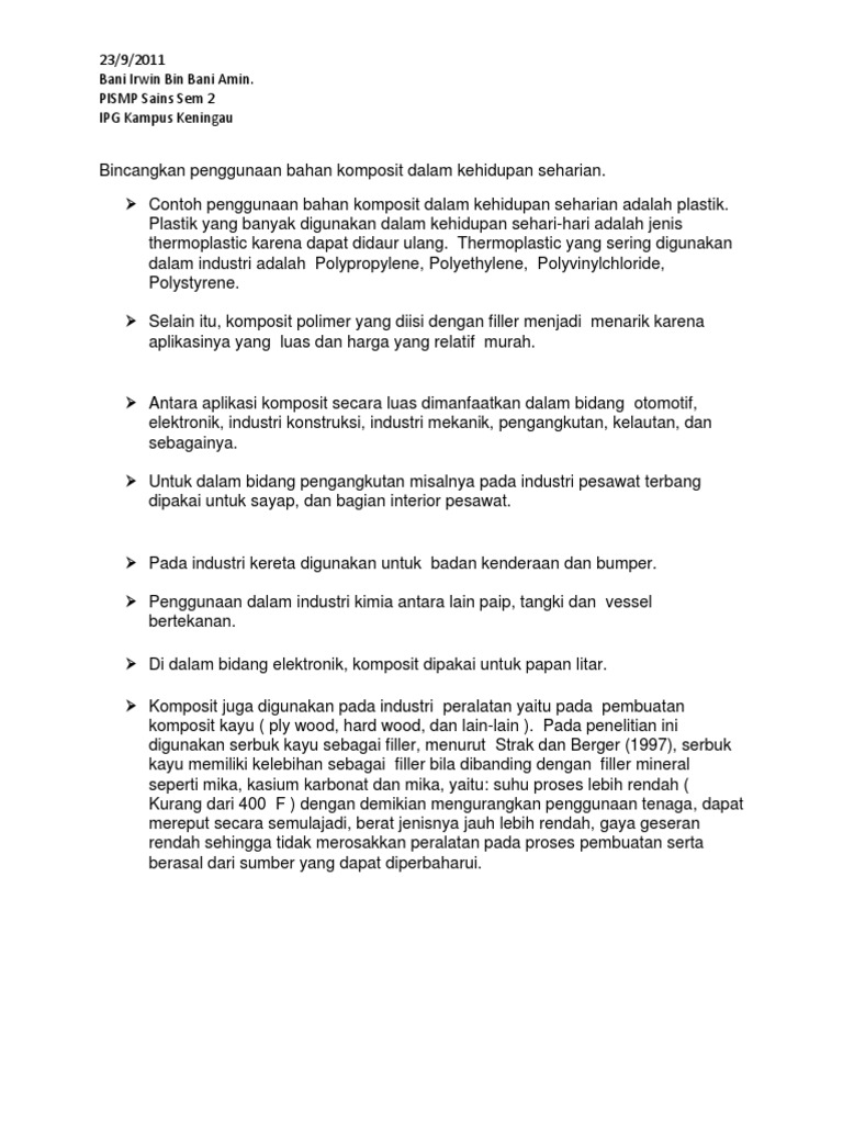 Detail Contoh Komposit Dalam Kehidupan Sehari Hari Nomer 2