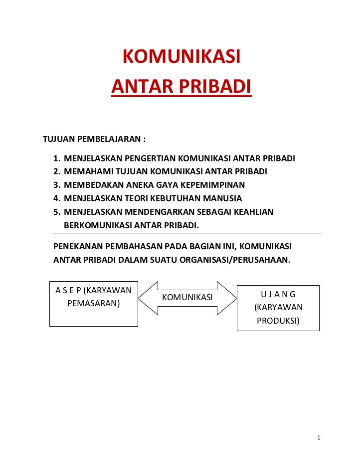 Detail Contoh Komunikasi Antar Pribadi Dalam Kehidupan Sehari Hari Nomer 13