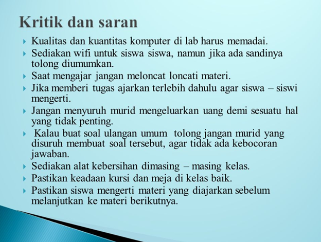 Contoh Kritik Dan Saran Untuk Guru - KibrisPDR