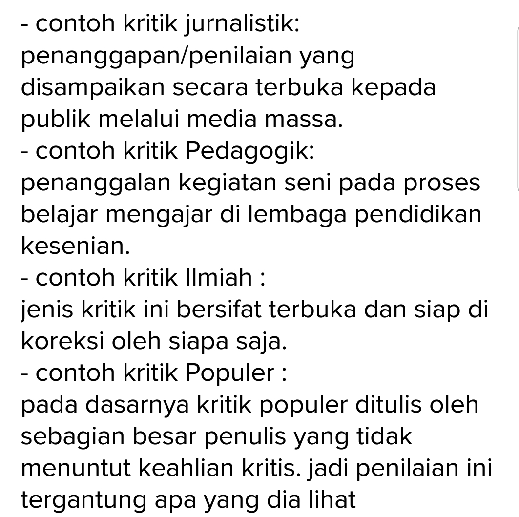 Contoh Kritik Populer - KibrisPDR