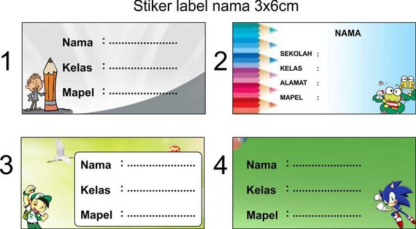 Detail Contoh Label Nama Untuk Buku Pelajaran Nomer 7