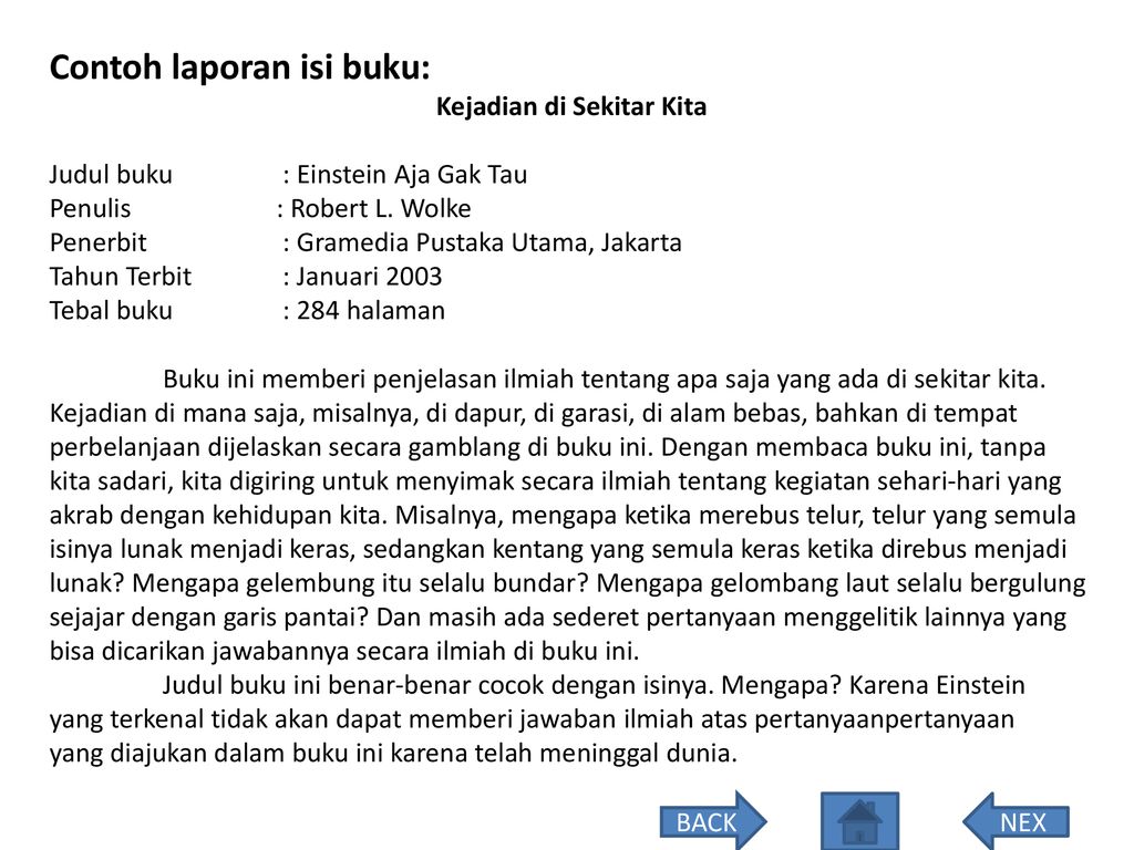 Detail Contoh Laporan Buku Nomer 13