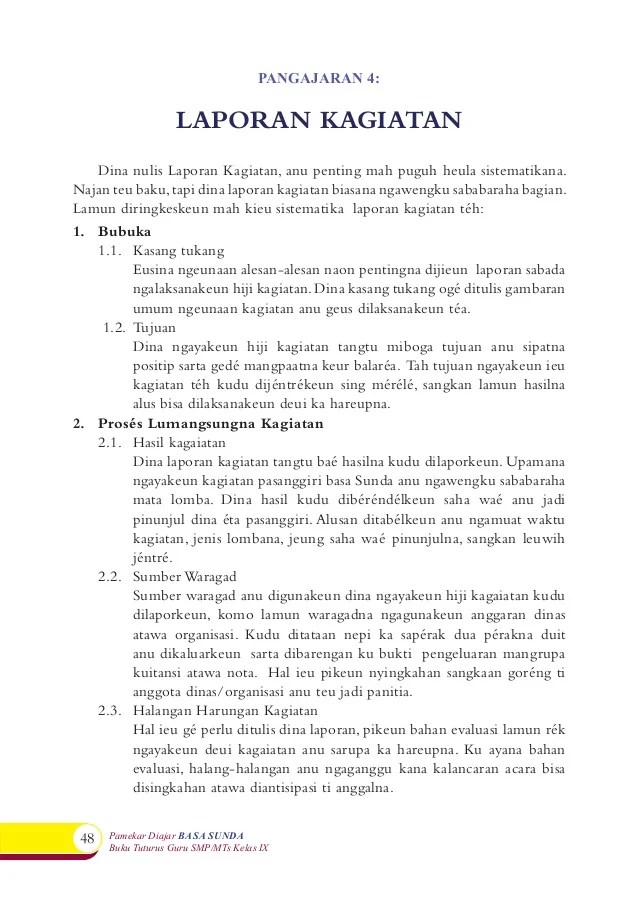 Detail Contoh Laporan Kagiatan Bahasa Sunda Nomer 5