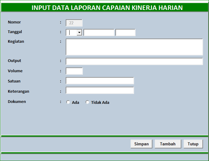 Download Contoh Laporan Kerja Harian Excel Nomer 31