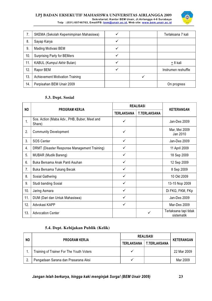 Detail Contoh Laporan Pertanggungjawaban Organisasi Nomer 22