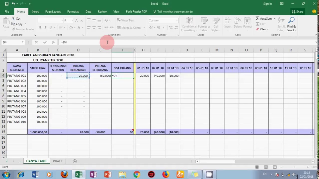 Detail Contoh Laporan Piutang Excel Nomer 10