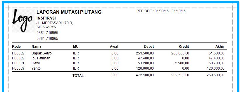 Detail Contoh Laporan Piutang Excel Nomer 19