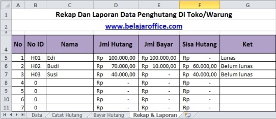 Detail Contoh Laporan Piutang Excel Nomer 8