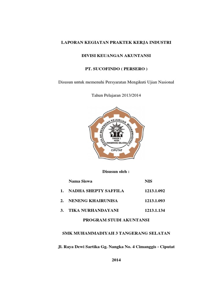 Detail Contoh Laporan Pkl Akuntansi Nomer 10