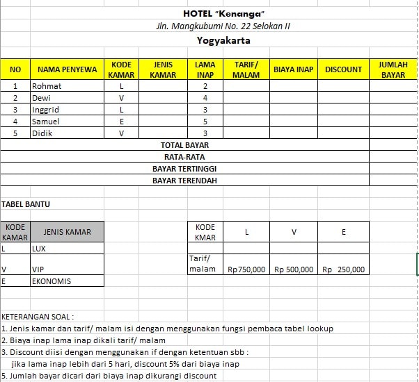 Detail Contoh Latihan Excel Nomer 23
