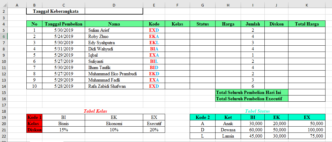 Detail Contoh Latihan Excel Nomer 25