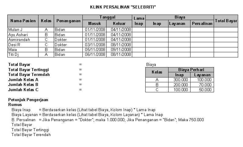 Detail Contoh Latihan Excel Nomer 31