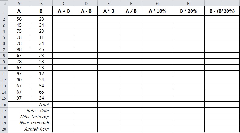 Detail Contoh Latihan Excel Nomer 44