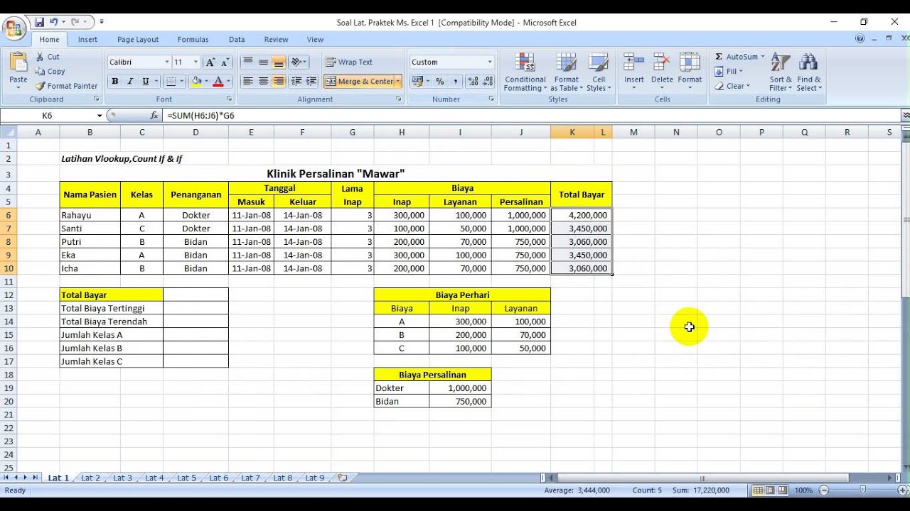 Detail Contoh Latihan Excel Nomer 46