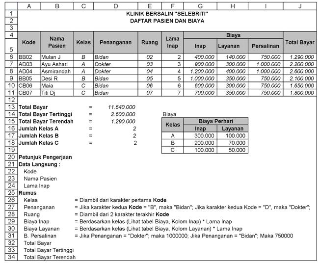 Detail Contoh Latihan Excel Nomer 49