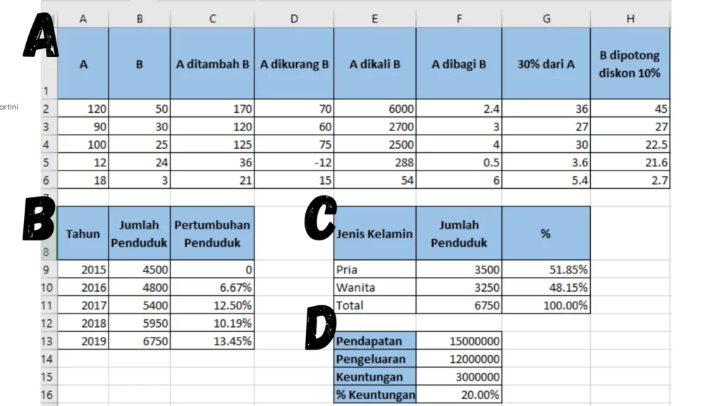 Detail Contoh Latihan Excel Nomer 52