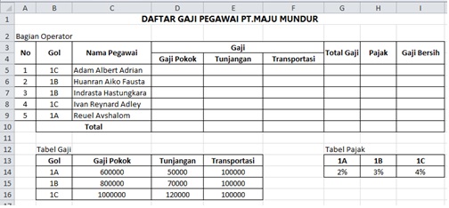 Detail Contoh Latihan Excel Nomer 8