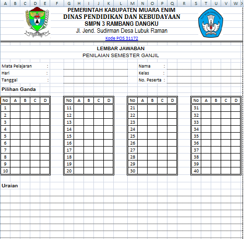 Detail Contoh Lembar Jawaban Pilihan Ganda Nomer 15