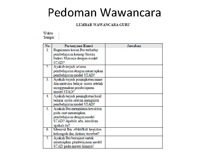 Detail Contoh Lembar Wawancara Untuk Guru Nomer 22