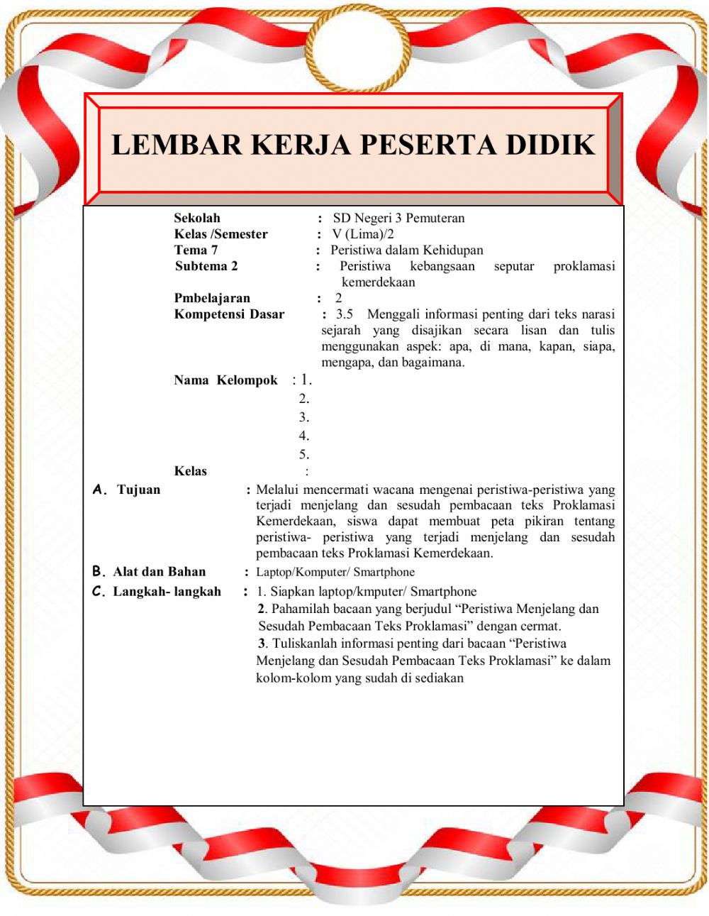 Detail Contoh Lkpd Bahasa Indonesia Nomer 4