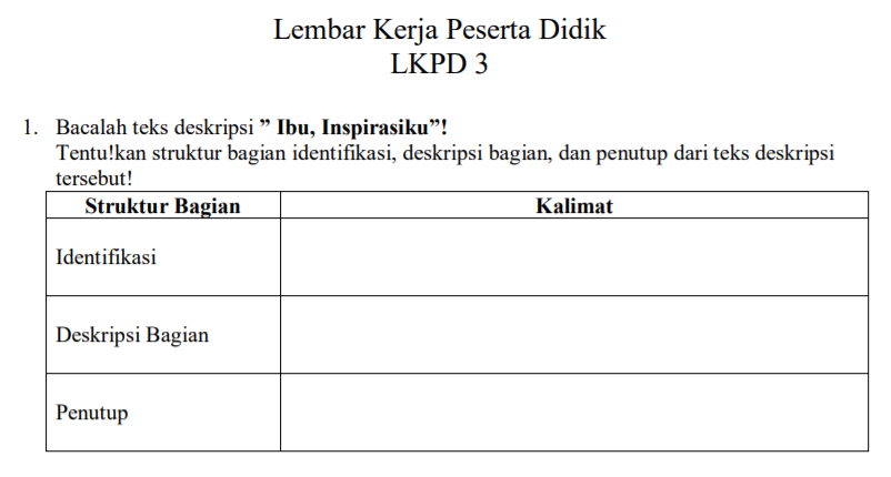 Detail Contoh Lkpd Bahasa Indonesia Nomer 6