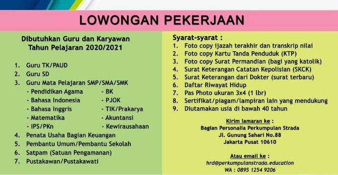 Detail Contoh Lowongan Pekerjaan Beserta Surat Lamarannya Nomer 43