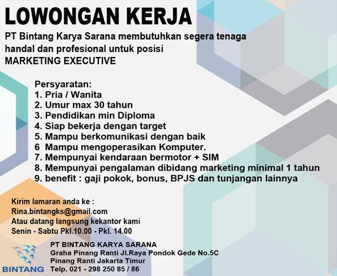 Download Contoh Lowongan Pekerjaan Untuk Wanita Nomer 20