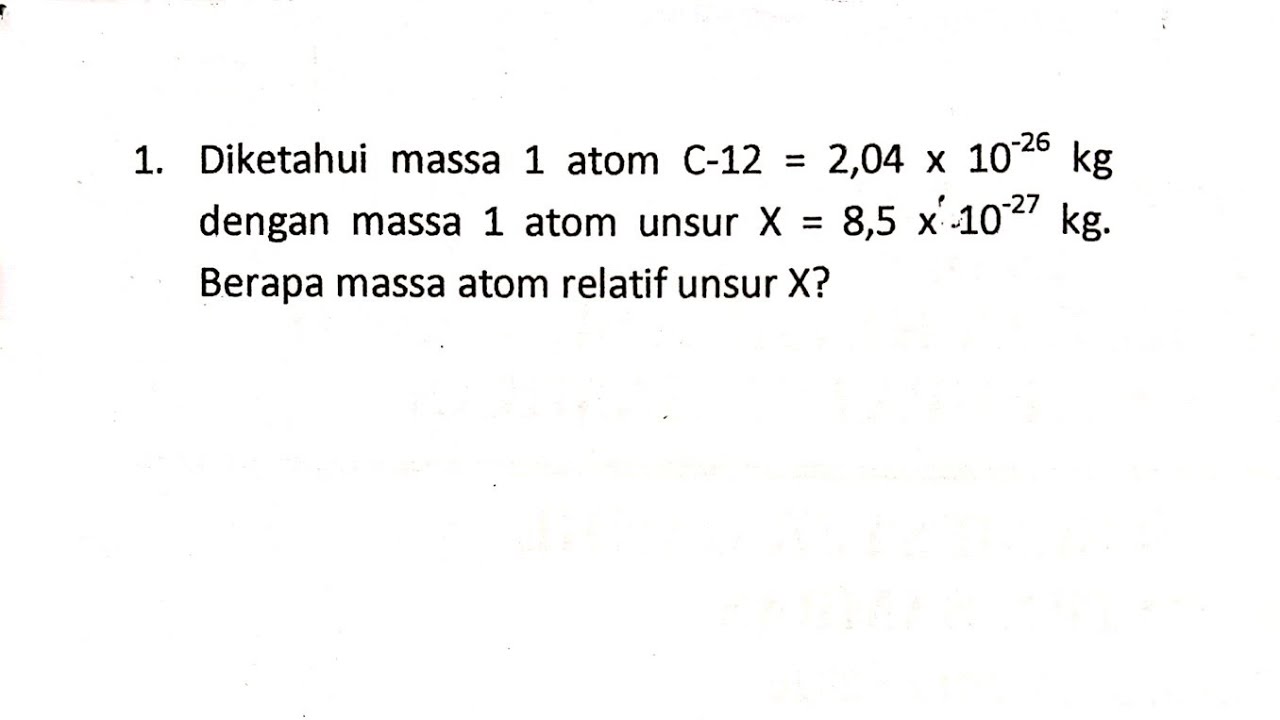 Detail Contoh Massa Molekul Relatif Nomer 16