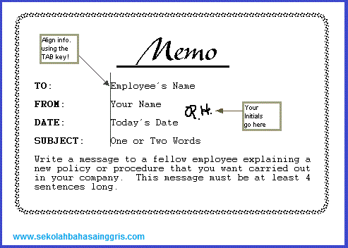 Detail Contoh Memo Resmi Dalam Bahasa Inggris Nomer 2