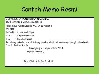 Detail Contoh Memo Resmi Dalam Bahasa Inggris Nomer 13