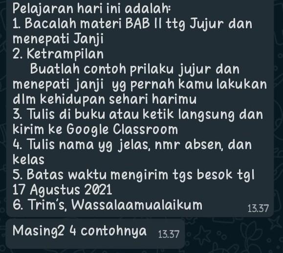 Detail Contoh Menepati Janji Dalam Kehidupan Sehari Hari Nomer 17