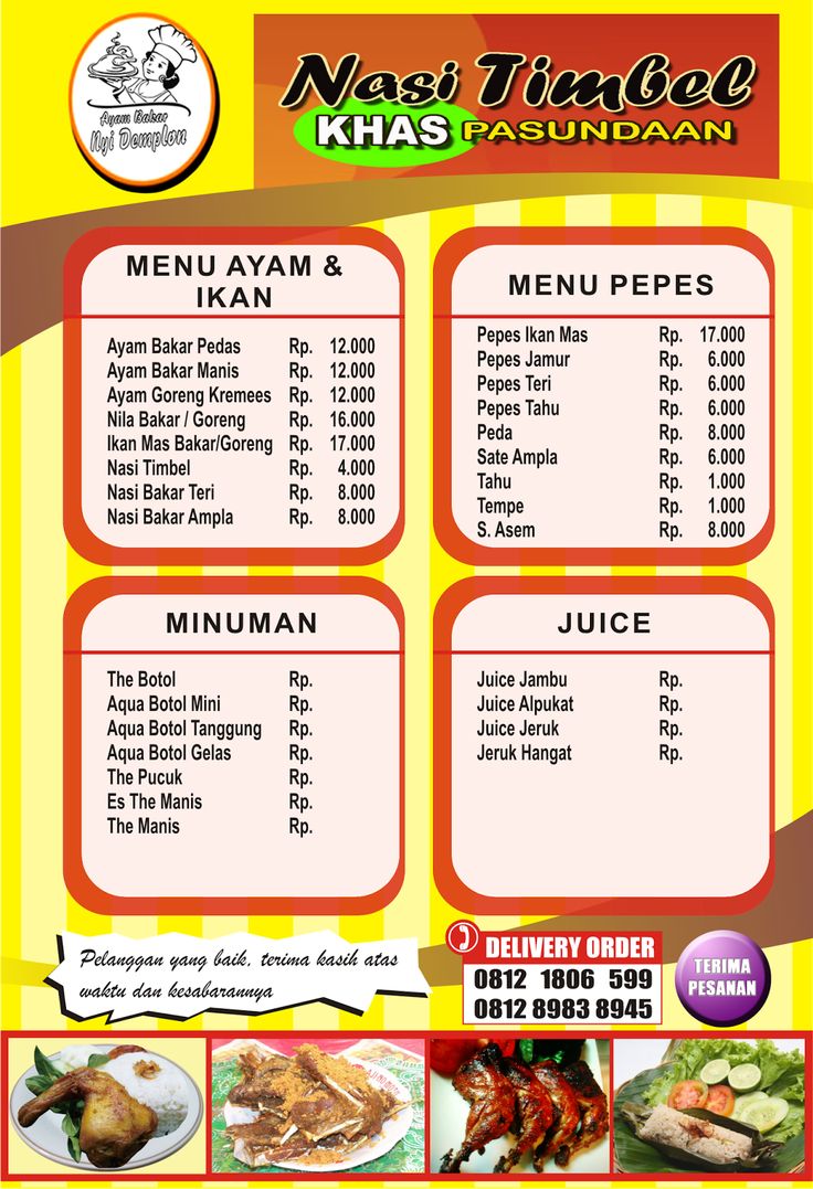 Detail Contoh Menu Makanan Dalam Bahasa Inggris Nomer 11