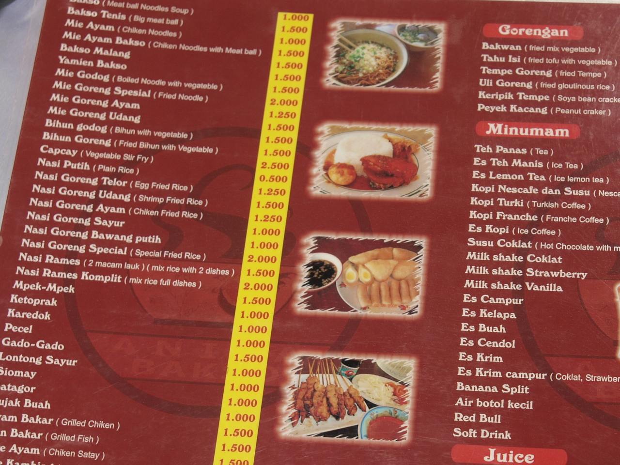 Detail Contoh Menu Restoran Dalam Bahasa Inggris Nomer 46