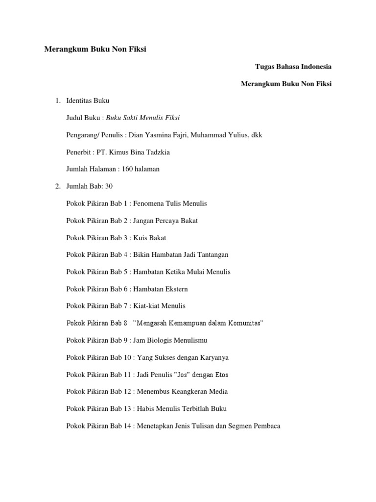 Detail Contoh Merangkum Buku Fiksi Nomer 18
