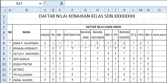 Contoh Microsoft Excel - KibrisPDR