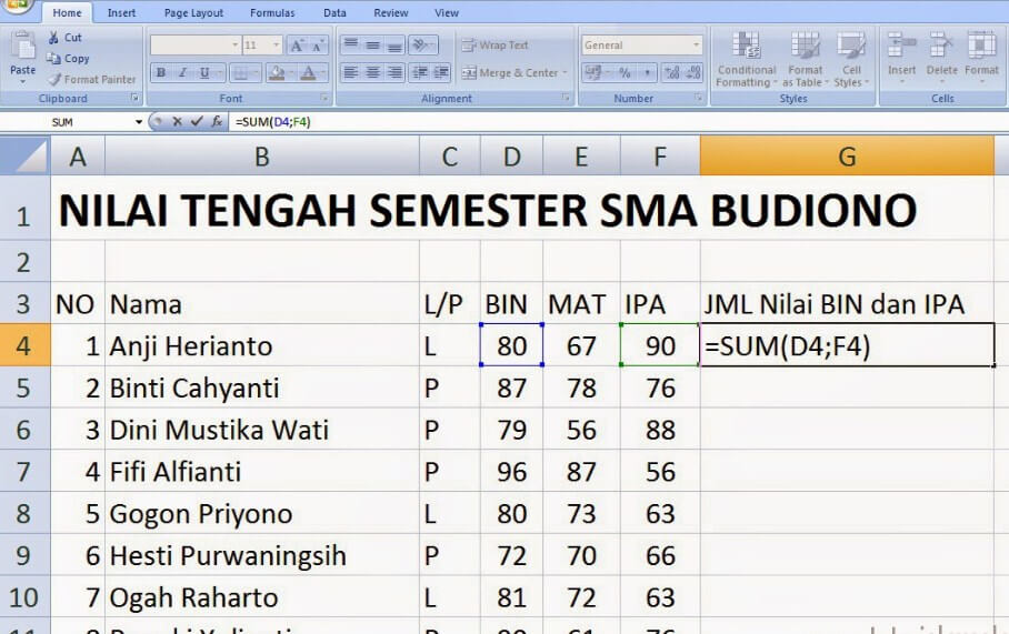 Detail Contoh Microsoft Excel Nomer 10