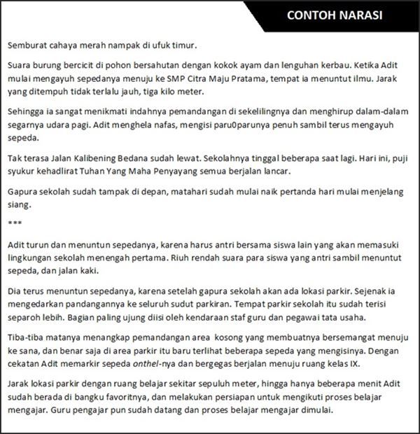 Detail Contoh Narasi Adalah Nomer 7