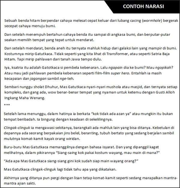 Detail Contoh Narasi Artistik Nomer 9