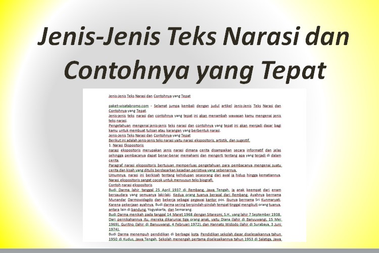 Detail Contoh Narasi Artistik Nomer 14