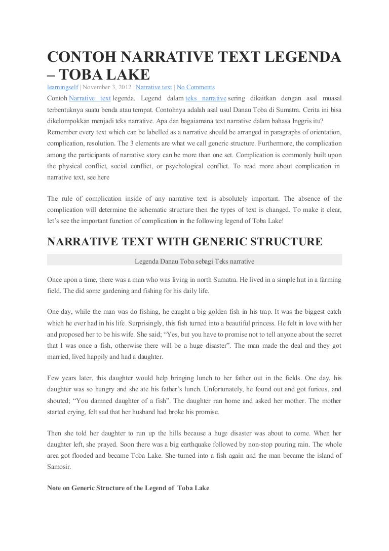 Detail Contoh Narrative Text Legend Beserta Generic Structure Nomer 2