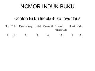 Detail Contoh Nomor Inventaris Buku Perpustakaan Nomer 43