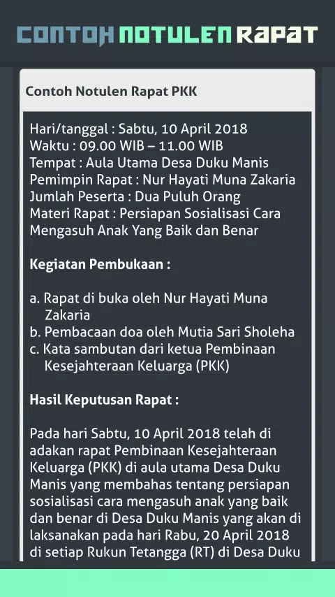 Detail Contoh Notulen Diskusi Nomer 52