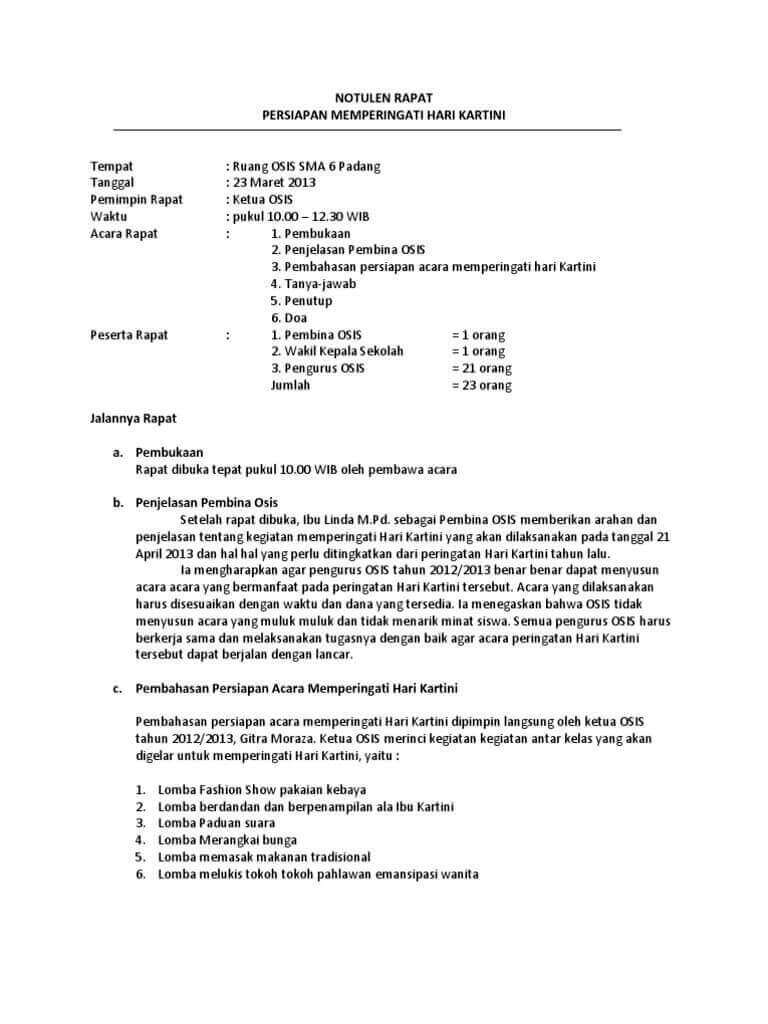 Detail Contoh Notulen Rapat Kantor Nomer 11
